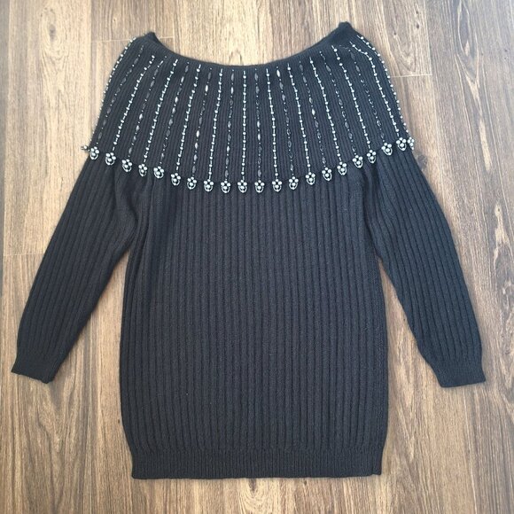 💙 Preston & York Silk Wool Blend Sweater Size M/L Stretch Soft Preppy Fall - Picture 2 of 8